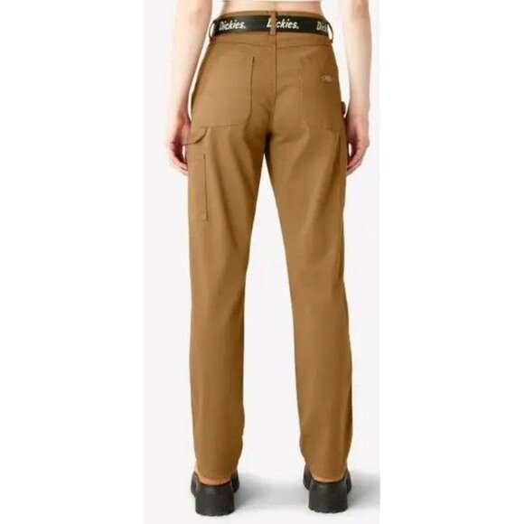 Dickies Brand Women's Relaxed Fit Carpenter Pants Brown Duck 27R - Picture 2 of 6